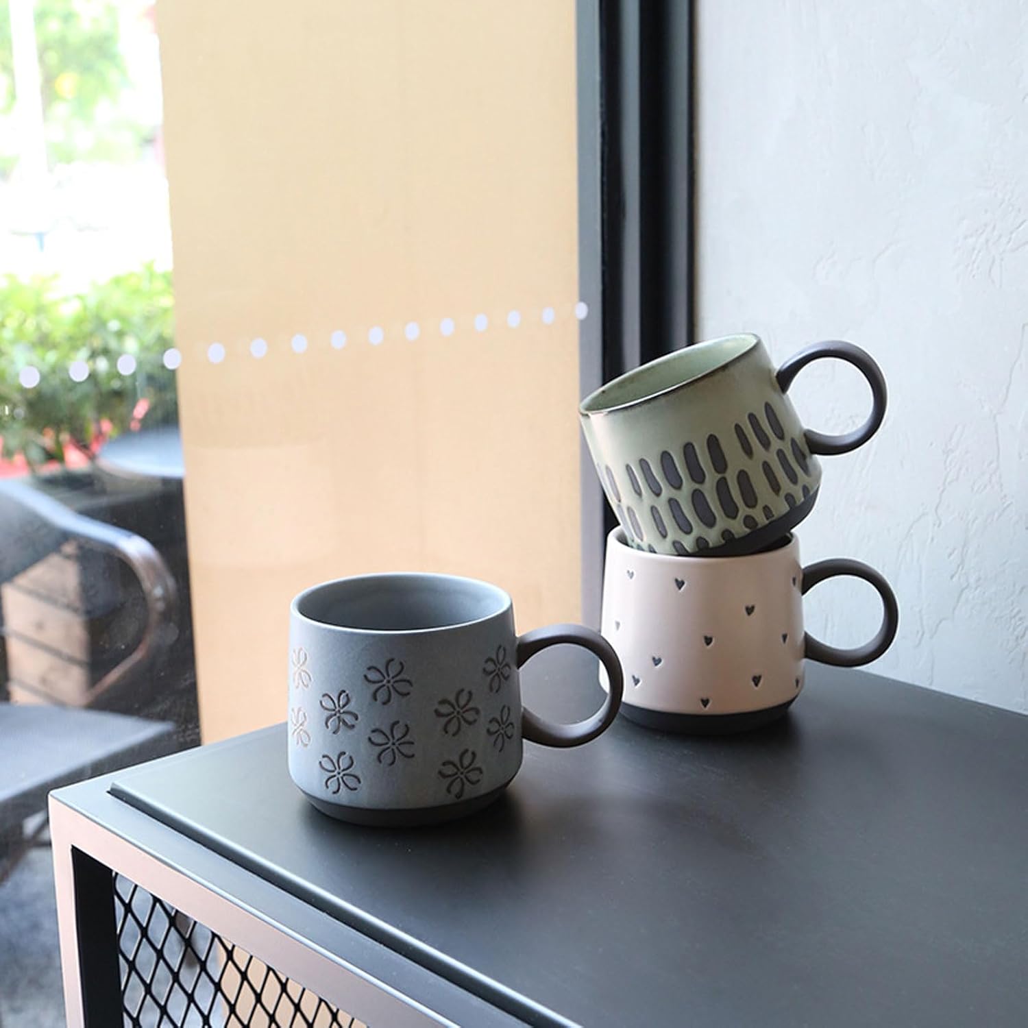 Vintage Coffee Cups, 450ml Grand Ceramica Mug, Vintage Ceramic Mug, Enjoy Your Free Time (Bamboo)