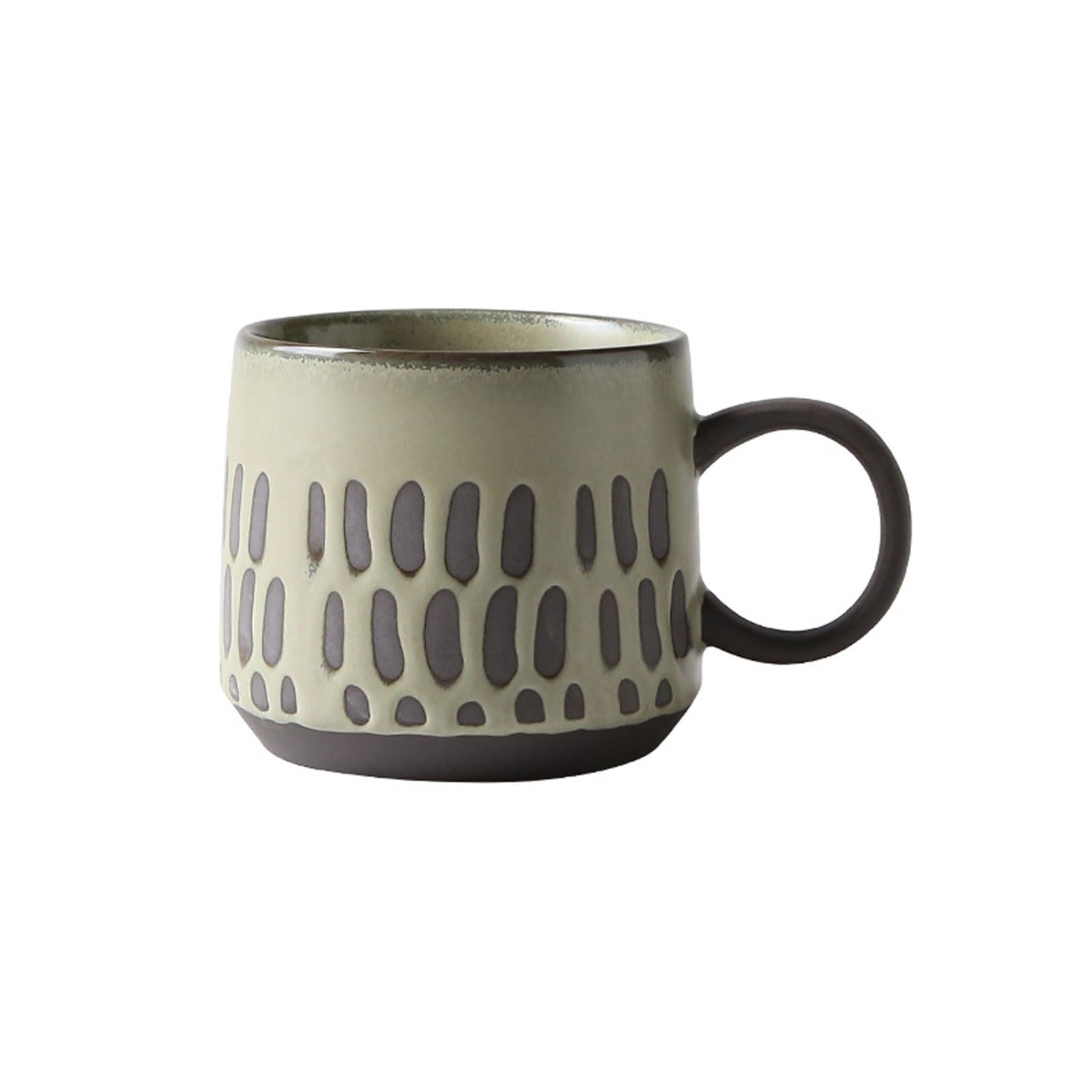 Vintage Coffee Cups, 450ml Grand Ceramica Mug, Vintage Ceramic Mug, Enjoy Your Free Time (Bamboo)
