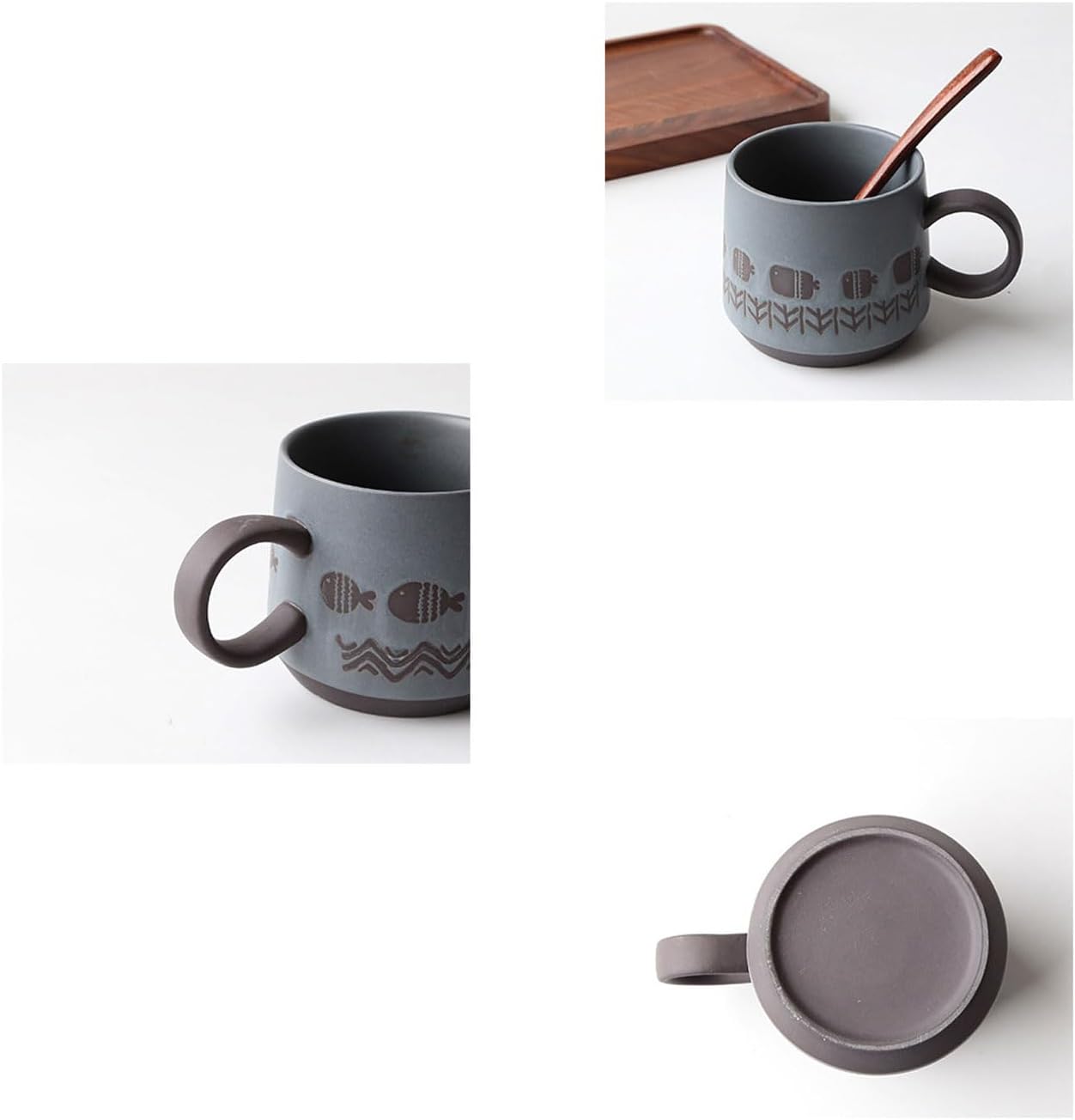 Vintage Coffee Cups, 450ml Grand Ceramica Mug, Vintage Ceramic Mug, Enjoy Your Free Time (Bamboo)