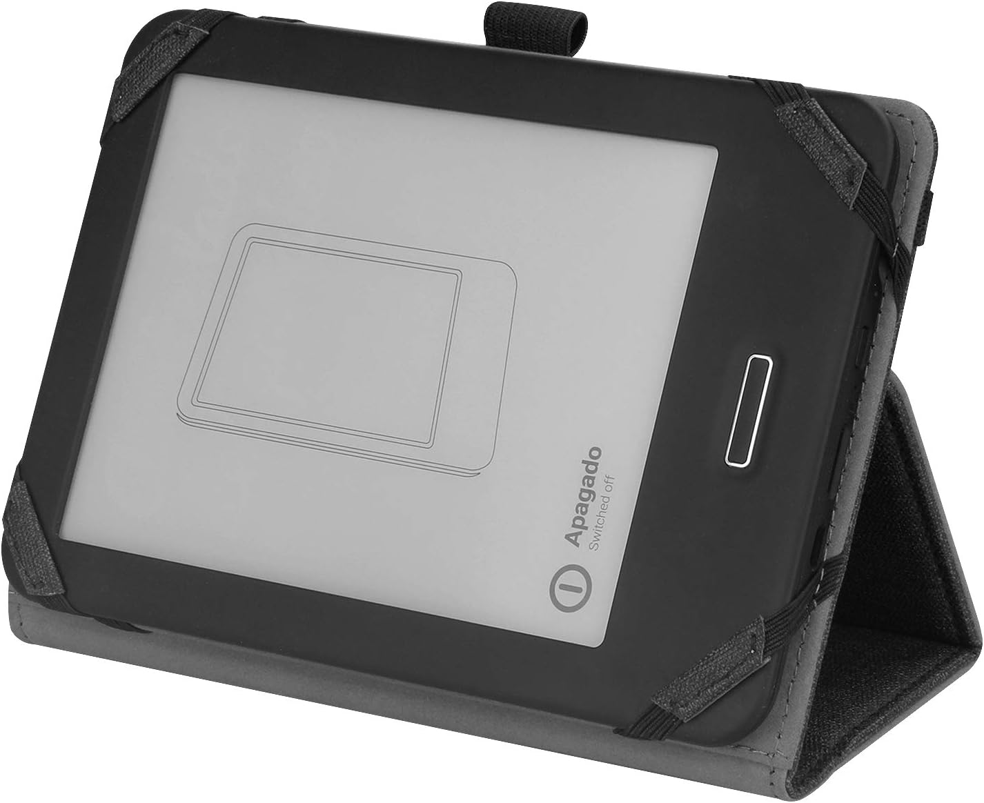 VOVIPO Universal Protective Case for Kindle Paperwhite Kobo e-Reader 6 inch, Folio Case with Hand Strap Compatible with Kobo/Kindle/Tolino/Pocketbook/Sony 6 inch-Black