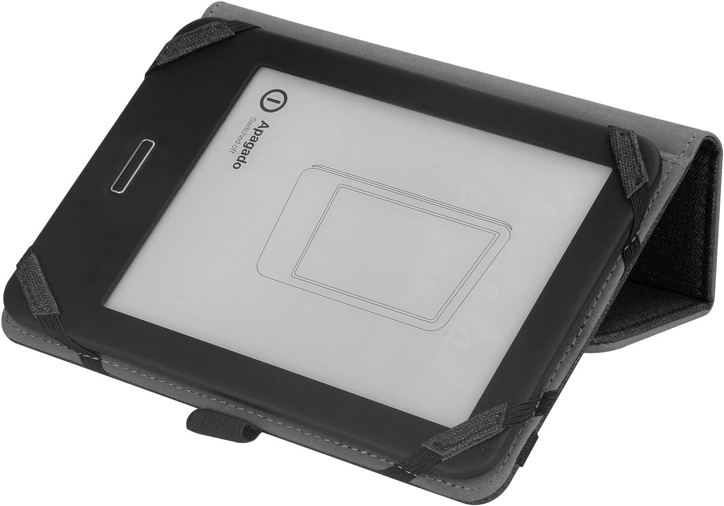 VOVIPO Universal Protective Case for Kindle Paperwhite Kobo e-Reader 6 inch, Folio Case with Hand Strap Compatible with Kobo/Kindle/Tolino/Pocketbook/Sony 6 inch-Black