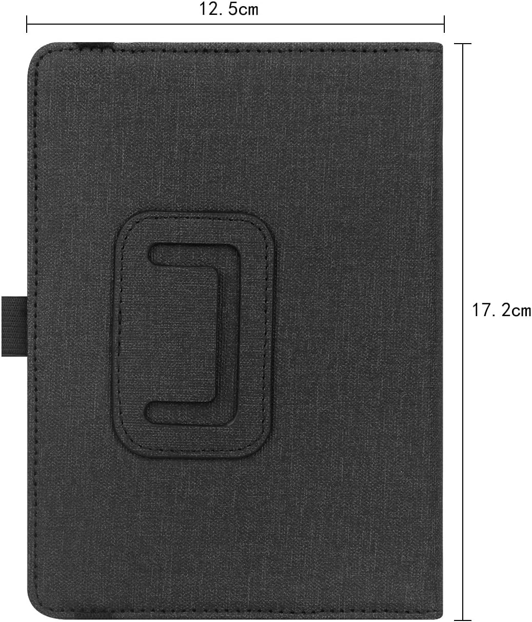 VOVIPO Universal Protective Case for Kindle Paperwhite Kobo e-Reader 6 inch, Folio Case with Hand Strap Compatible with Kobo/Kindle/Tolino/Pocketbook/Sony 6 inch-Black