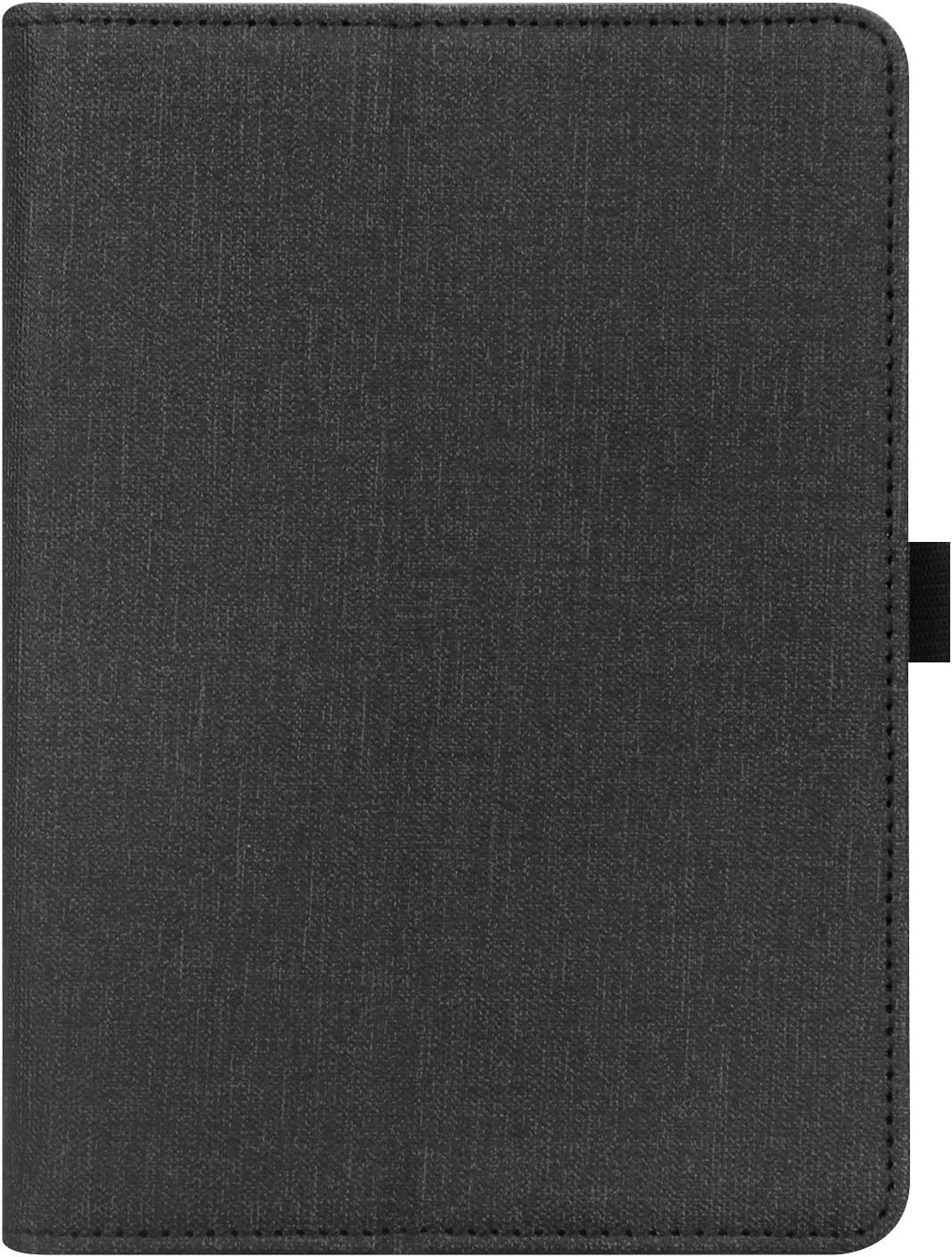 VOVIPO Universal Protective Case for Kindle Paperwhite Kobo e-Reader 6 inch, Folio Case with Hand Strap Compatible with Kobo/Kindle/Tolino/Pocketbook/Sony 6 inch-Black