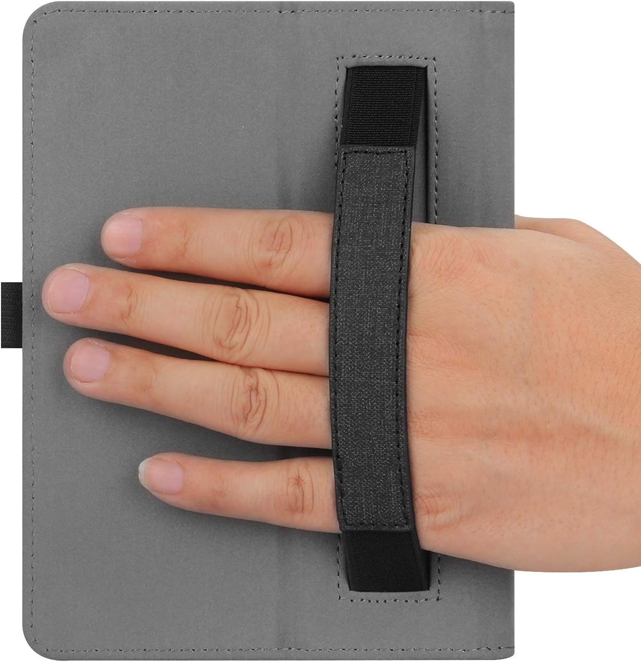 VOVIPO Universal Protective Case for Kindle Paperwhite Kobo e-Reader 6 inch, Folio Case with Hand Strap Compatible with Kobo/Kindle/Tolino/Pocketbook/Sony 6 inch-Black