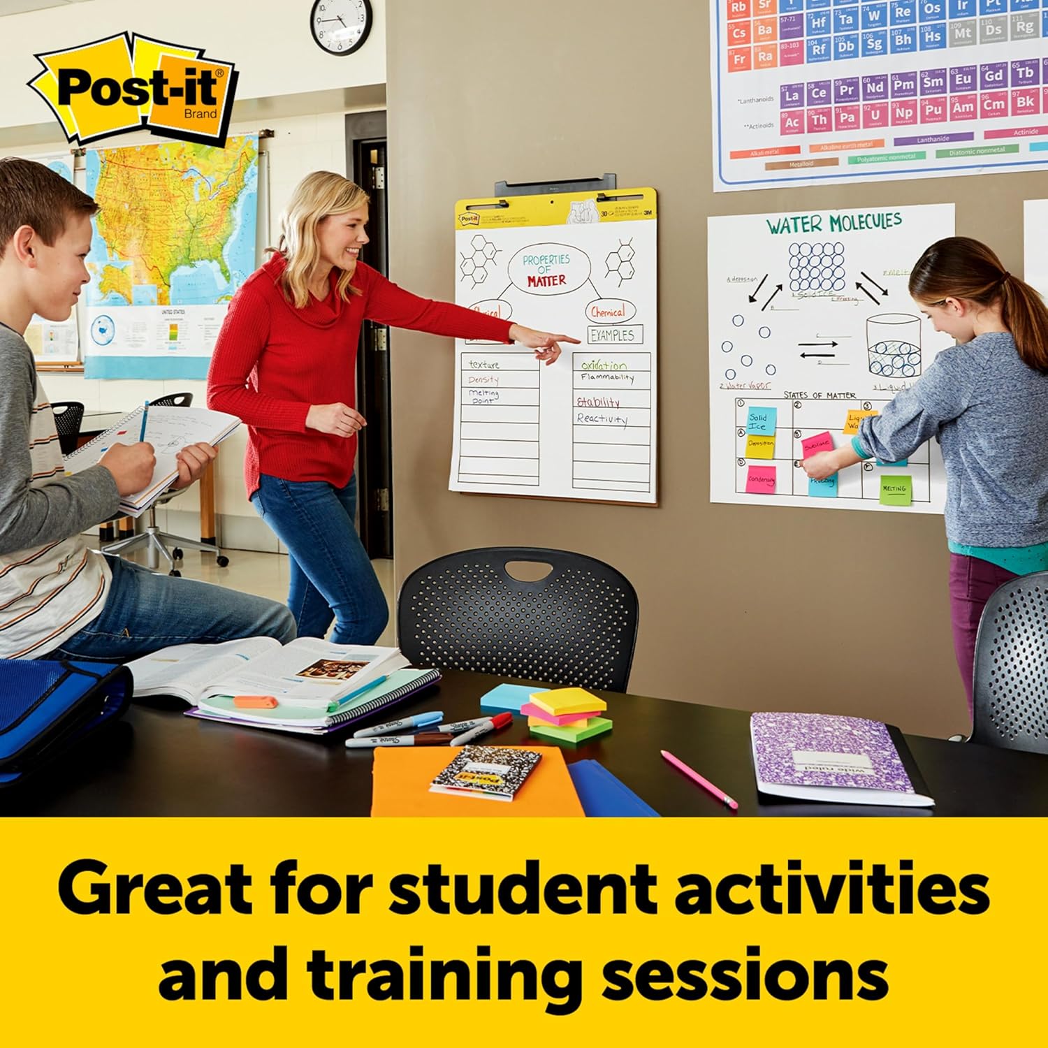 Wall Pad of Post-it Sheets with Removable Adhesive Super Sticky 566, White, 58.4 cm x 50.8 cm, 20 Sheets/Pad, 2 Pads/Pack, 100% PEFC, SGSCH-PEFC-COC-110078