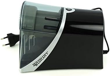 Westcott E-15509 00 iPoint Axis electric pencil sharpener with automatic tip stop, 6 different openings, grey/black