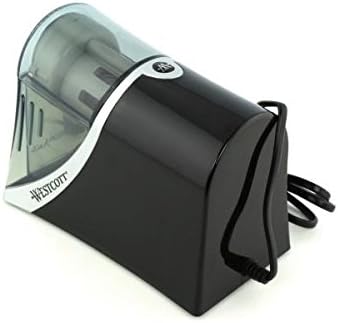 Westcott E-15509 00 iPoint Axis electric pencil sharpener with automatic tip stop, 6 different openings, grey/black