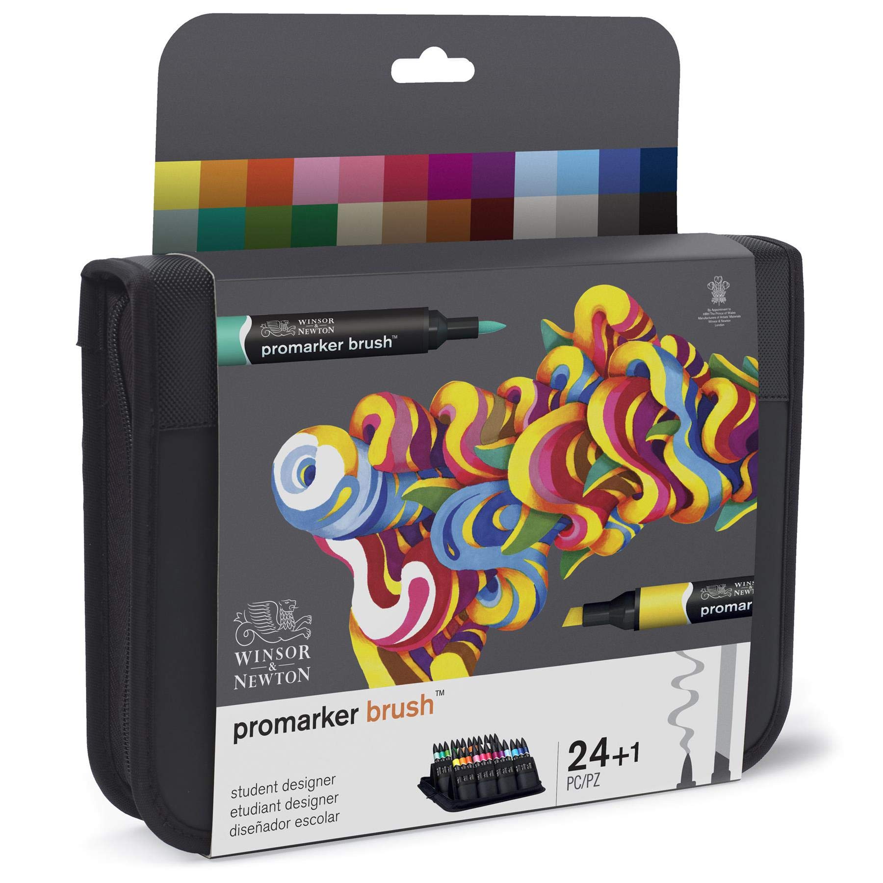 Winsor & Newton Brushmarker - Case of 24 Brushmarkers "Student Designer" 25 units (Pack of 1) Single
