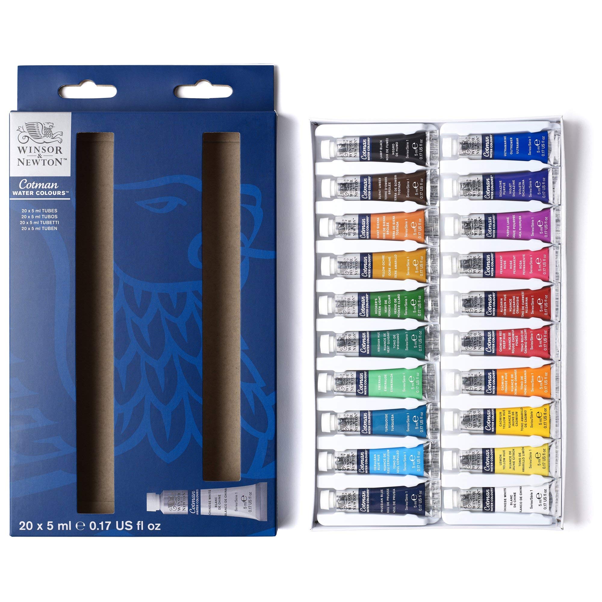 Winsor & Newton Cotman Starter Set 20 x 5ml, Watercolour, 100ml Color Set (Pack of 1) INITIATION