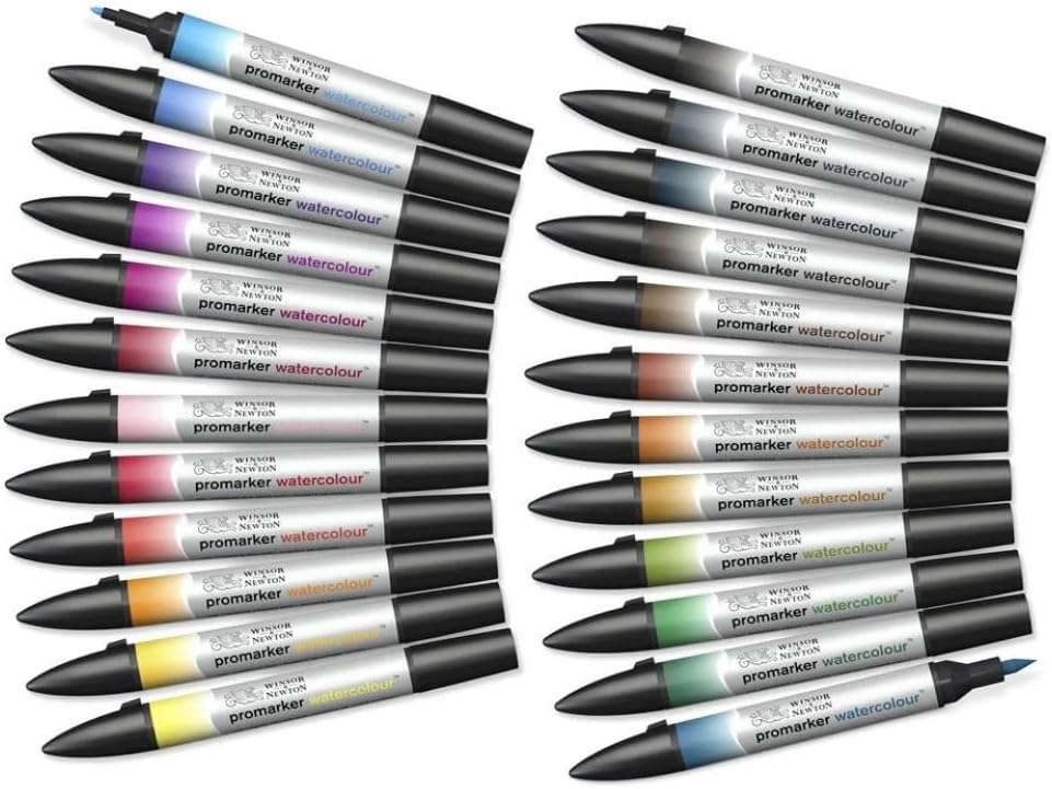 Winsor & Newton Promarker Watercolor 24 Case - Base Shades 24 units (Pack of 1) color set