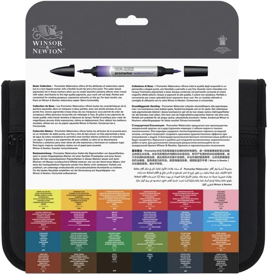 Winsor & Newton Promarker Watercolor 24 Case - Base Shades 24 units (Pack of 1) color set