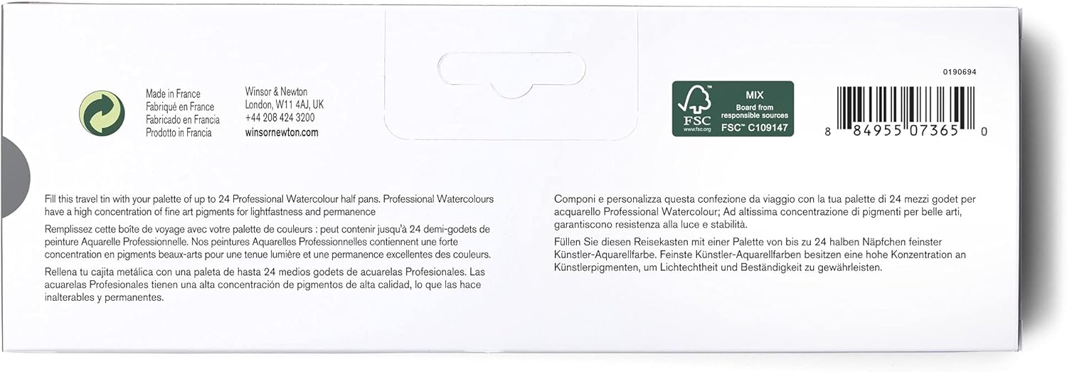 Winsor & Newton WN PWC Empty BOX (For 24 Half Godets OR 12 Godets)