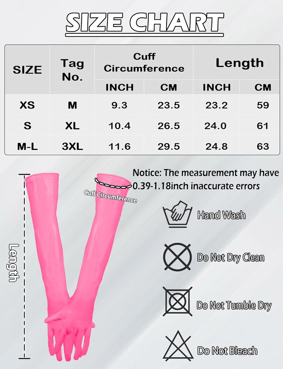 Women Long Gloves PU Shiny Leather Elbow Length Elastic Gloves Wetlook Costumes Party Cosplay Accessories 3XL Pink