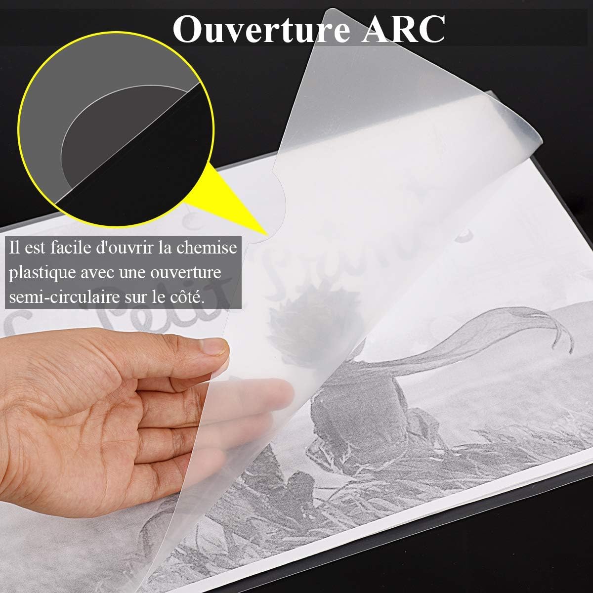 ZCZN A4 Plastic Document Folders, 10 Pieces, Used to Store Documents, Cards, etc. Color Transparent Transparent Pack of 10